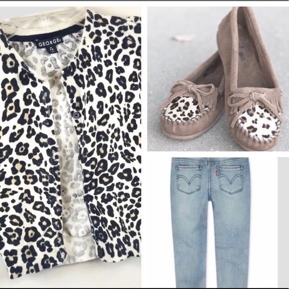 George Other - George Girls Leopard Cardigan Size 7/8
